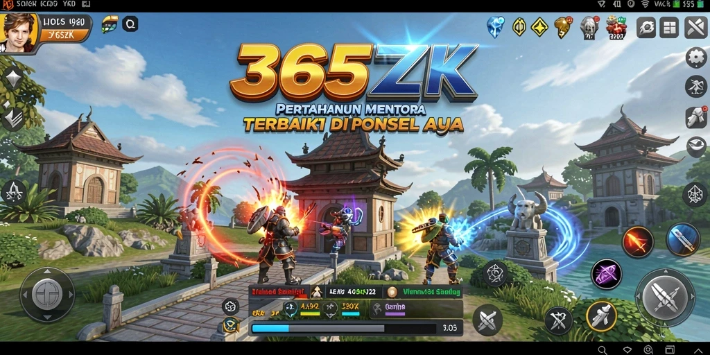Tampilan gameplay seru dari permainan Tower Defense 365ZK.