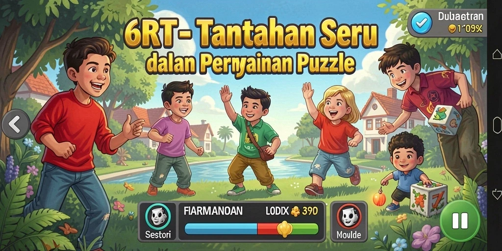 Screenshot gameplay 6RT menampilkan tantangan puzzle yang menarik.