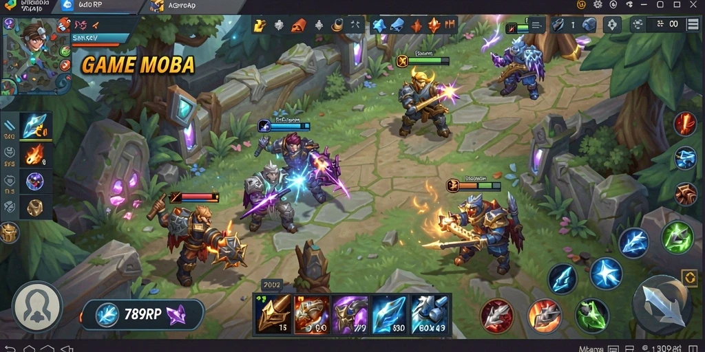 Tampilan gameplay menegangkan dari 789RP dalam pertarungan MOBA.