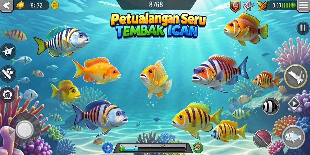 Gameplay menembak ikan yang seru dan menantang di 8768.