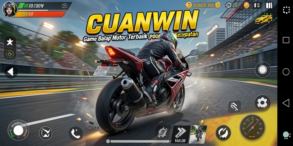 Tampilan gameplay balap motor yang intens dan mendebarkan di CUANWIN.