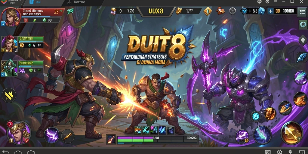 Tampilan gameplay intens di DUIT8 dengan aksi strategis.