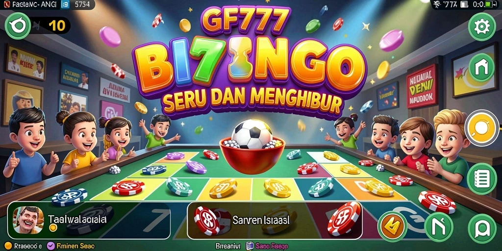 Tampilan gameplay Bingo yang menarik dan penuh warna dari GF777.