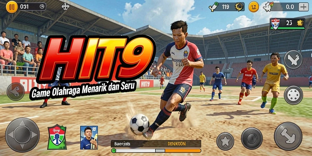Tangkapan layar menampilkan aksi mendebarkan dalam game olahraga HIT9.