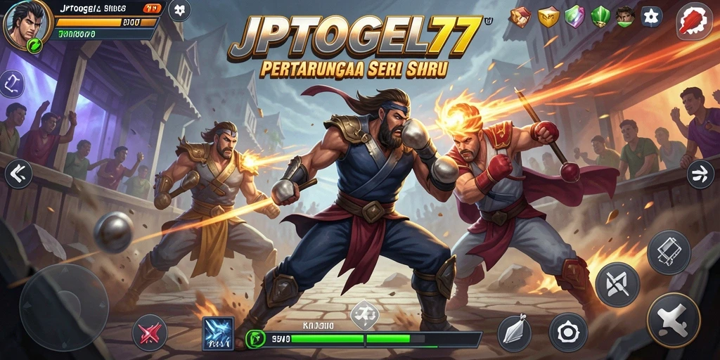Tampilan seru pertarungan di arena JPTOGEL77 dengan karakter yang beraksi.