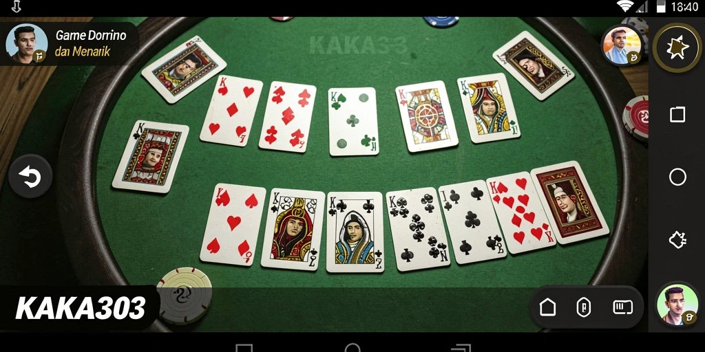 Tangkapan layar KAKA303 menampilkan gameplay seru dalam permainan Domino.