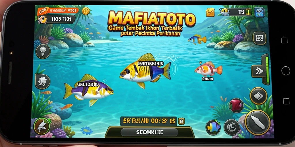 Screenshot gameplay MAFIATOTO menampilkan aksi seru saat menembak ikan.