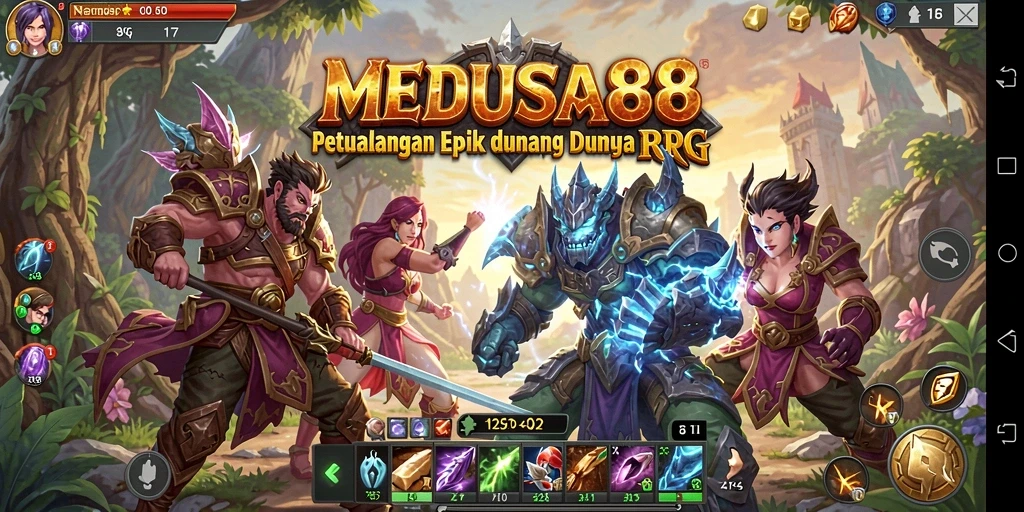 Tampilan gameplay yang menarik dari MEDUSA88 dengan petualangan RPG yang seru.