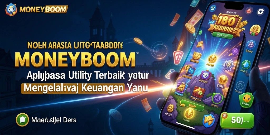 Tampilan antarmuka aplikasi MONEYBOOM yang menarik dan mudah digunakan.