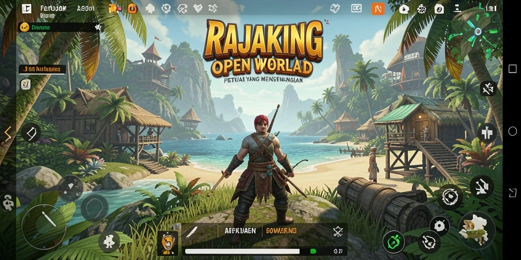 Tampilan gameplay RAJAKING yang memukau dalam dunia Open World.
