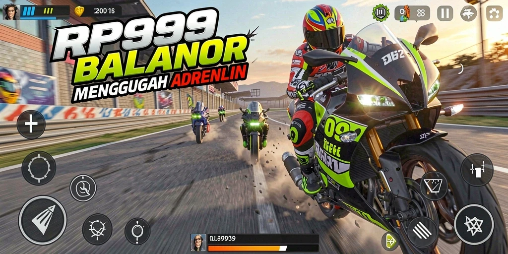 Tampilan gameplay seru dari RP99 saat balapan motor.