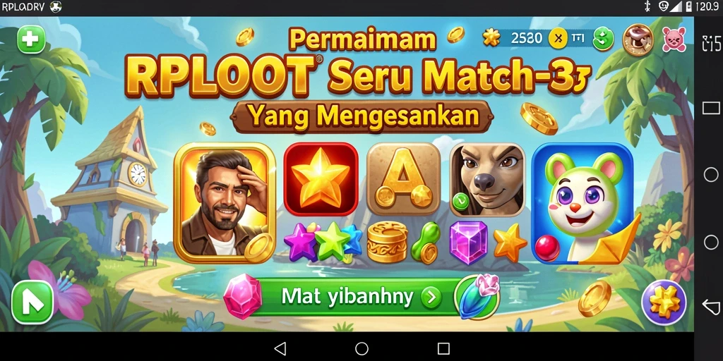 Tampilan menarik dan penuh warna dari gameplay RPLOOT.