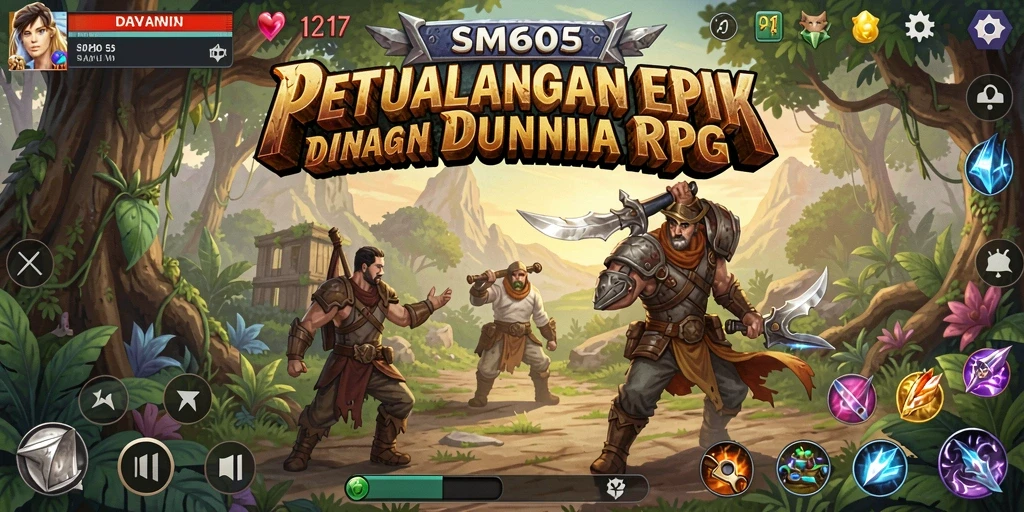 Tampilan gameplay menakjubkan dari SM605 dalam dunia RPG.