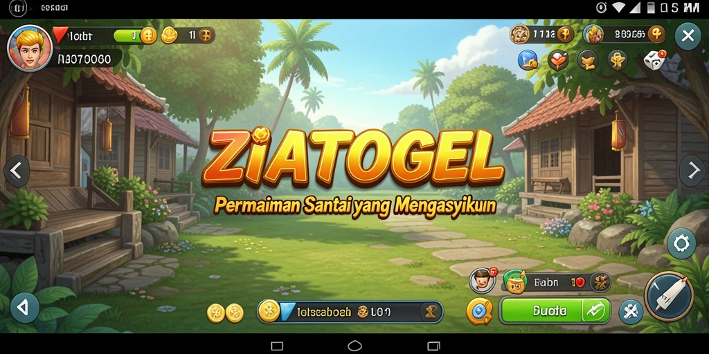 Screenshot ZIATOGEL menunjukkan gameplay yang menarik dan penuh warna.